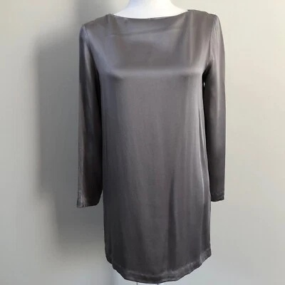 Vestido feminino ALLSAINTS cinza urze LS cetim tamanho 6 - Imagem 1 de 4