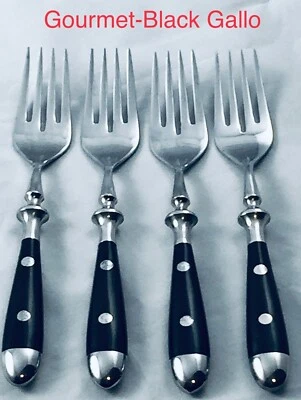 4 TOWLE SUPREME CUBIERTOS GALLO TENEDORES DE ENSALADA GOURMET ACERO INOXIDABLE NEGRO RETIRADO RARO Foto 1 de 4