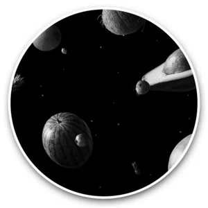 2 x Vinyl Stickers 20cm (bw) - Funny Avocado Planet Space #35622 - Afbeelding 1 van 8