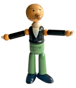Statuetta articolata in legno anni '30 Jaymar ""Andy Gump"" Sidney Smith giocattolo in legno - Foto 1 di 7