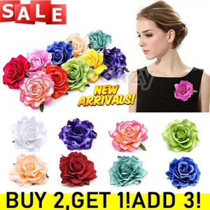 Rose Flower Hair Clip Bridal Hairpin Brooch Wedding Accessory Bridesmaid Large - Picture 1 of 27