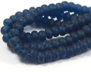 Cuentas de semillas de vidrio checo talla 6/0 ""AZUL MONTANA MATE - Imagen 1 de 5