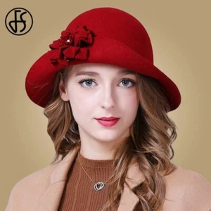 Elegant Winter Wool Wide Brim Fedora Ladies - Picture 1 of 3