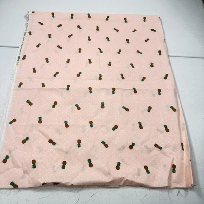 brother sister fabric quilting cotton pink tropical pineapples 55x43 1.5 yards - Image 1 of 4