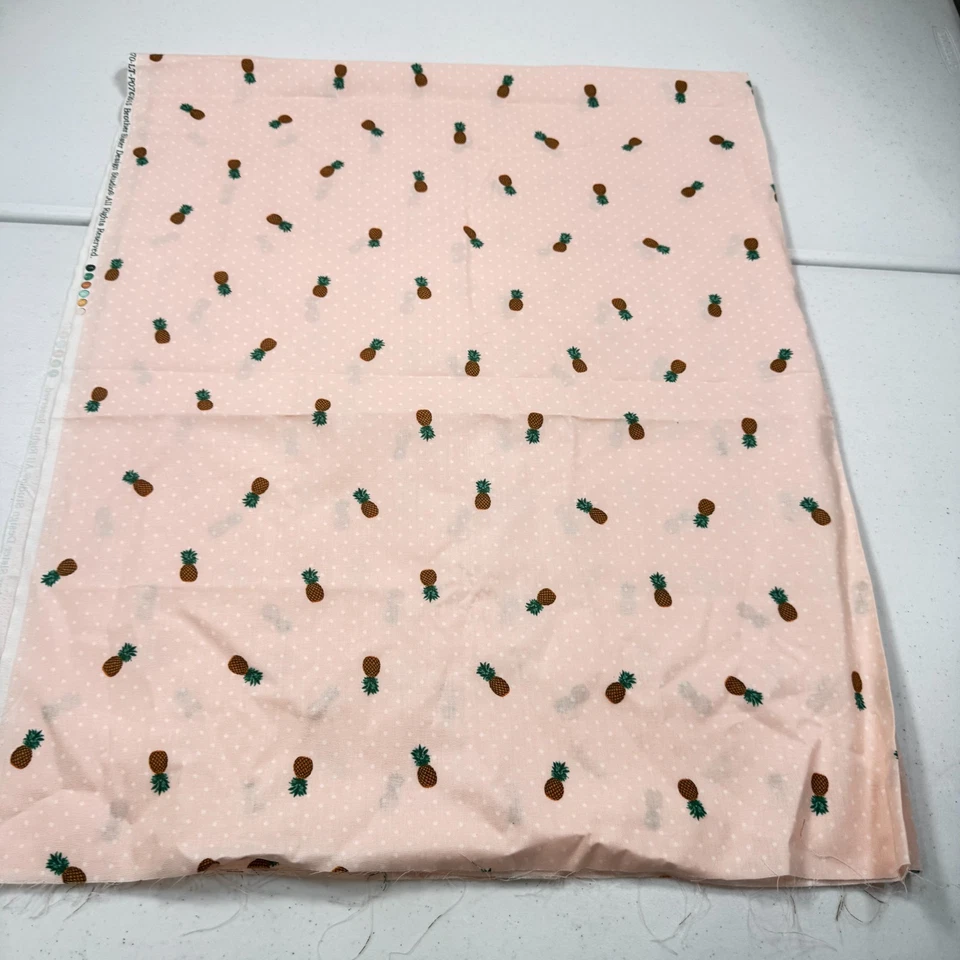 Brother Hermana Tela Acolchado Algodón Rosa Piñas Tropicales 55x43 1.5 Yardas Foto 1 de 4