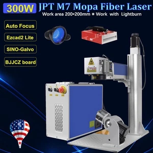 Scotle JPT 300W Mopa Fiber Laser Marking Engraver Machine Auto Focus Rotary axis - Picture 1 of 21
