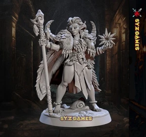 Ylvethra Frostbloom Elf Druid Hero Fantasy Miniature DnD 5e RPG Tabletop - Picture 1 of 3