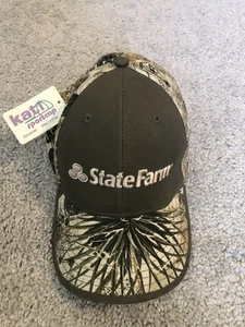 Cappello vintage NUOVO State Farm Insurance mimetico verde caccia dipendente uniforme berretto da palla - Foto 1 di 14