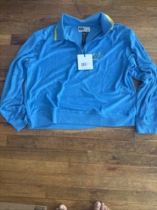 Beach Riot Damen Martina Poloshirt Langarm Gr. L blau&gelb - Bild 1 von 4
