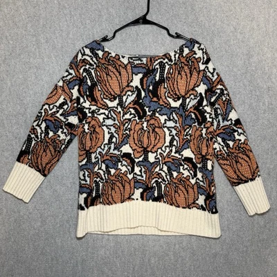 Mini Vestido Suéter Anthropologie Línea A Talla Grande Colorido Flores de Invierno Foto 1 de 4