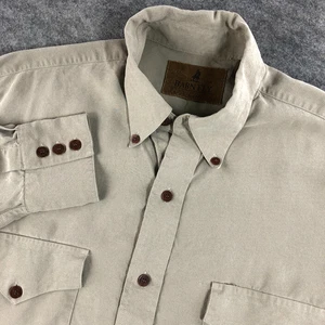 Barn Fly Collection Button Up Hemd Herren Medium hellbraun Langarm Taschen Cowboy - Bild 1 von 12