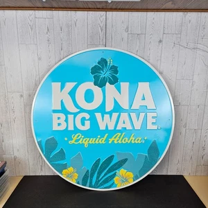 Kona Big Wave Liquid Aloha Bier Blechschild Tacker Hawaii Surfen Metall Männerhöhle - Bild 1 von 4
