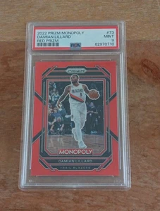 2022 Panini Prizm Monopoly DAMIAN LILLARD 52/99 Red Prizm #73 PSA 9 - Picture 1 of 2
