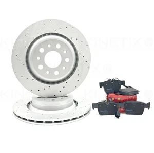 FOR MASERATI LEVANTE GHIBLI QUATTROPORTE DRILLED REAR BRAKE DISCS PADS SENSOR - Picture 1 of 7