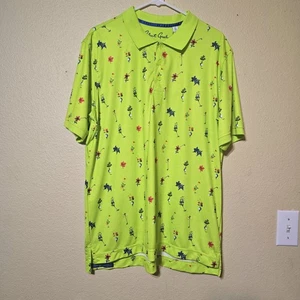 Robert Graham Herren Hancock Strick Poloshirt limettengrün Blumen Golfculbs Gr. XL - Bild 1 von 7