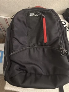 Titleist Player Black Nylon Backpack Bag Commuter Travel Golf - Foto 1 di 16