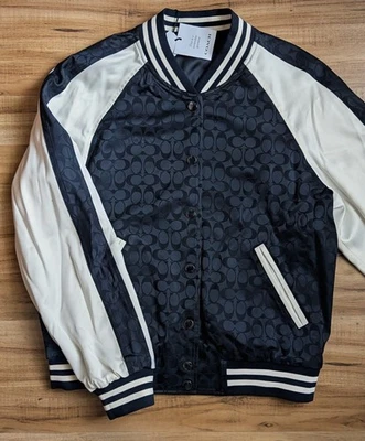 Chaqueta Universitaria COACH Mujer Bomber REVERSIBLE Satén Talla Pequeña Foto 1 de 4