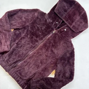 Mny Marc New York Performance Faux Fur Hooded Jacket Zip Up Burgundy Med Women's - Picture 1 of 12