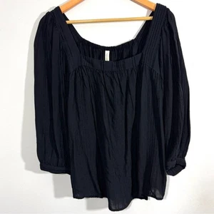 Gentle Fawn Rosas Black Textured Boho Blouse - Picture 1 of 14