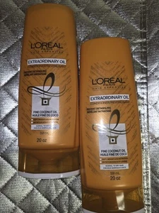 L'Oreal Paris Extraordinary Oil Fine Coconut Oil Conditioner 20 Oz Lot Of 2 - Picture 1 of 3