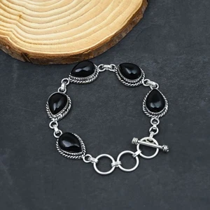 Bracciale gioiello in argento sterling 925 fatto a mano con pietre preziose o... - Foto 1 di 7