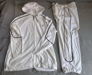 Vintage Y2K Air Jordan Michael Jordan White Velour 2-teilig/Full Zip/Trainingsanzug 2X - Bild 1 von 24