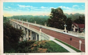 New Viaduct, Ashtabula, Ohio Vintage PC - Picture 1 of 2