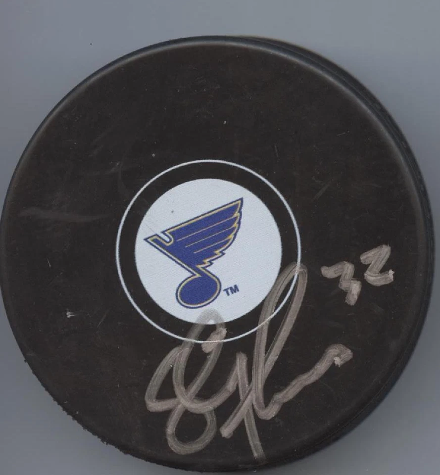 ХОККЕЙНАЯ ШАЙБА С АВТОГРАФОМ СТИВА ТОМАСА ST LOUIS BLUES с сертификатом подлинности - Изображение 1 из 1