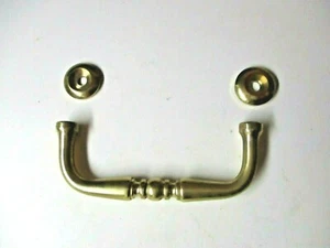 Amerock Allison poliertes massives Messing Schublade Ziehgriff & Rosetten 3" Mitte MCM - Bild 1 von 8