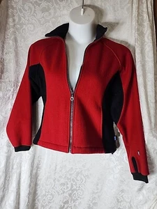 Alf Kuhl Sz M Red Black Bergan Wool Jacket Full Zip Coat Canada Made Nordic 5755 - Picture 1 of 8