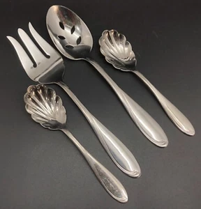 Oneida Stainless CAMBER Meat Fork, Serving Spoon & 2 Sugar Spoons (RF1071) - Picture 1 of 4