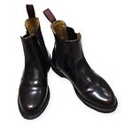 Dr. Martens Women's Flora Patent Leather Slip On Ankle Boots In Brown. Size 8.