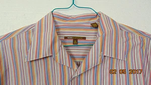    MEN'S SHIRT  BCBG-Attitude size17 1/2 -XL sleeves 34-35 ,cotton BLEND STRIPET - Picture 1 of 5