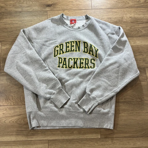Vintage Men's Green Bay Packers Gray Crew Neck Sweatshirt Sweater Size L NFL Cover