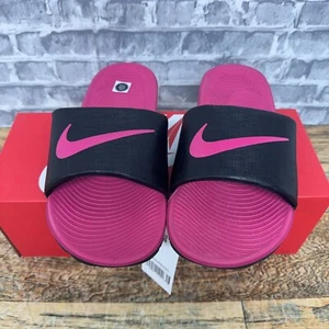Nike Kawa Slides Black Vivid Pink Slide Sandalen DD8519-001 Jugend Größe 7 Y Neu - Bild 1 von 6