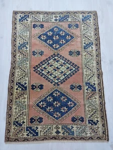 Kaukasischer Antiker Teppich 19. Jahrhundert Blau Sterne Carpet Rug - Bild 1 von 21