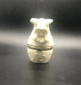 DEPT 56 Snowbabies Schneehasen "Sunny Side Up" ca. 2,25" hoch aufklappbare Schmuckschatulle - Bild 1 von 7