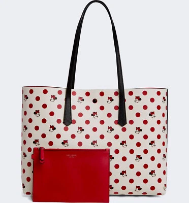 Bolso de Mano Kate Spade Disney Minnie ROCKS THE DOTS Pergamino Punto Rojo Grande con Bolsa $228 Foto 1 de 4