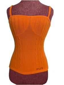 Mugler Italy Women's Knit Tank Top Orange Size M Retail $119 - Picture 1 of 6
