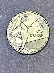 2016 Seychelles 5 Rupees BU Coin-Turtle in Coat of Arms, Pitcher Plant 