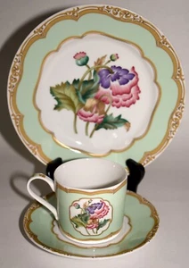 Andrea Sadek Winterthur Porzellan Mittagessen Set Mohn Anemone Grün Gold Kostenloser Versand - Bild 1 von 7