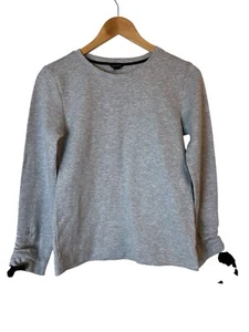 Ann Taylor Sweatshirt Size XS GrayHeather Long Sleeves Tie - Picture 1 of 8