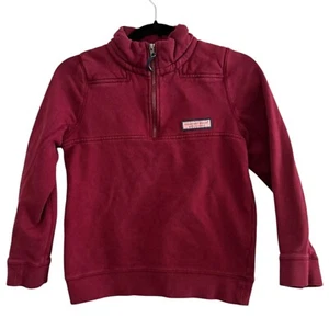 Vineyard Vines Burgundy Cotton Shep Shirt 1/4 Zip Pullover Youth 8-10 Small  - Picture 1 of 6
