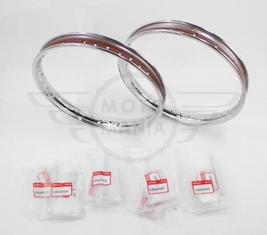 Llanta delantera y trasera con radios Honda C90 ZZ 1.4 X 17 genuina Honda - Imagen 1 de 4