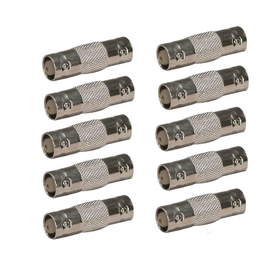 LJX 10 Pack Lot - BNC CCTV Coax Coaxial Cable Coupler Adapter Connector Female RG59