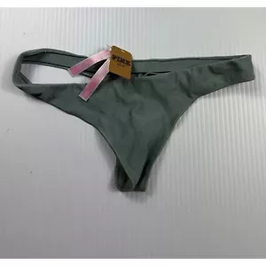 PINK Victoria's Secret Thong Panty Seamless Green Lingerie Small - Picture 1 of 4