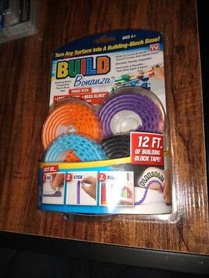 New Build Bonanza Mega Building Block Peel Stick Tape 12 Feet free ship - Image 1 of 2