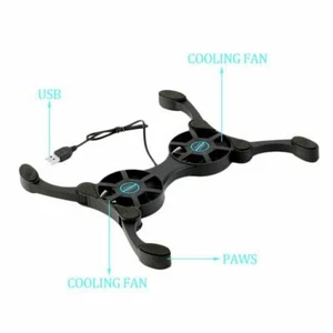 Foldable Mini Notebook Cooler Laptop USB Double Cooling Computer Pad gut C8N7 - Afbeelding 1 van 8