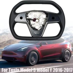Upgrade Steering Wheel Fit For Tesla Model 3 Model Y 2016-2017 w/Heated - Picture 1 of 11