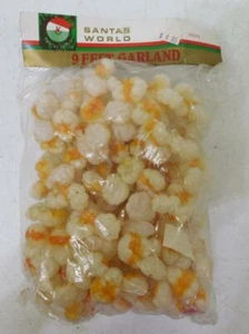 VINTAGE SANTAS WORLD BLASFORM KUNSTSTOFF UNBESAITET POPCORN CHRISTBAUMGIRLANDE - Bild 1 von 1